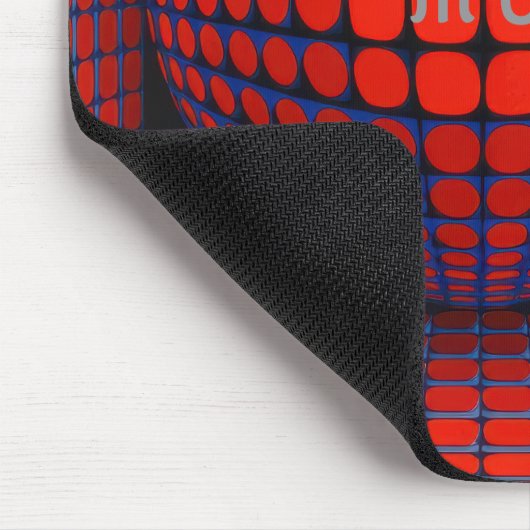 Modern Abstract Geometric Black Red Blue Pattern マウスパッド (コーナー)