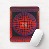 Modern Abstract Geometric Black Red Blue Pattern マウスパッド (マウス)