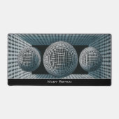 Modern Abstract Geometric Black White Pattern デスクマット (正面)