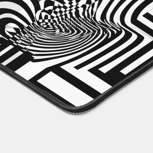 Modern Abstract Geometric Black White Pattern デスクマット (コーナー)