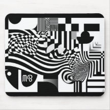 Modern Abstract Geometric Black White Pattern