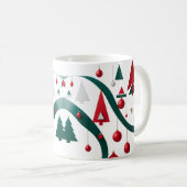 Modern Abstract Geometric Christmas Mug コーヒーマグカップ (正面右)