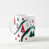 Modern Abstract Geometric Christmas Mug コーヒーマグカップ (正面左)