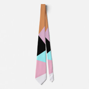 Modern abstract geometric color block pattern ネクタイ