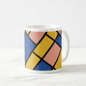 modern abstract geometric color block pattern desi コーヒーマグカップ (正面右)