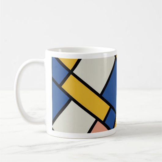 modern abstract geometric color block pattern desi コーヒーマグカップ (左)