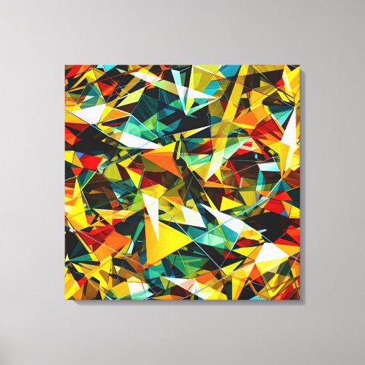 Modern Abstract Geometric Colorful Crystal Glass キャンバスプリント (正面)