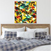 Modern Abstract Geometric Colorful Crystal Glass キャンバスプリント (インサイチュ (寝室))
