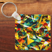 Modern Abstract Geometric Colorful Crystal Glass キーホルダー (正面)