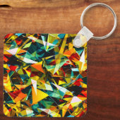 Modern Abstract Geometric Colorful Crystal Glass キーホルダー (裏面)