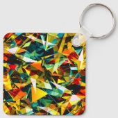 Modern Abstract Geometric Colorful Crystal Glass キーホルダー (裏面)
