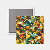 Modern Abstract Geometric Colorful Crystal Glass マグネット (正面/裏面)