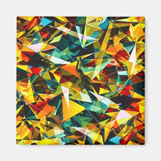 Modern Abstract Geometric Colorful Crystal Glass マグネット (正面)