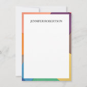 Modern Abstract Geometric Colorful Custom Name  ノートカード (正面)