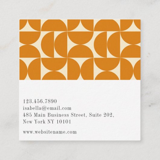 Modern Abstract Geometric Colorful Professional スクエア名刺 (裏面)