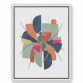 Modern Abstract Geometric Custom-Cut Vinyl Sticker シール (正面)