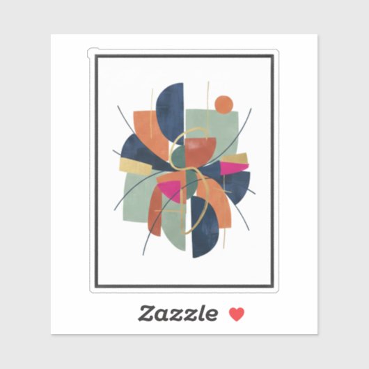 Modern Abstract Geometric Custom-Cut Vinyl Sticker シール (シート)