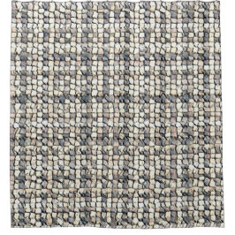 Modern abstract geometric digital pattern 1259 シャワーカーテン