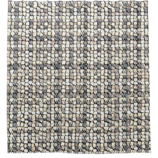 Modern abstract geometric digital pattern 1259 シャワーカーテン (正面)