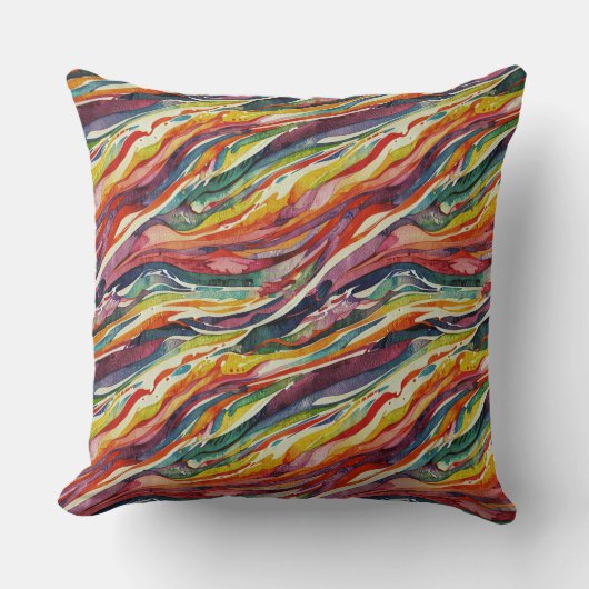 Modern abstract geometric digital pattern 40 クッション (正面)