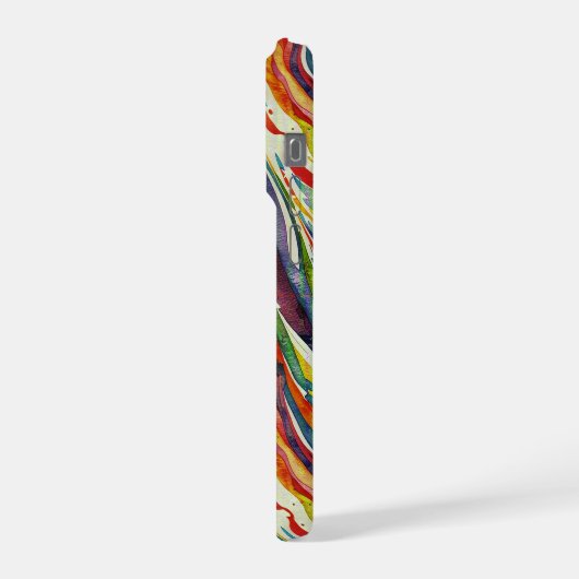 Modern abstract geometric digital pattern 40 iPhoneケース (左側面)