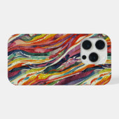 Modern abstract geometric digital pattern 40 iPhoneケース (裏面横)