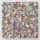 Modern abstract geometric digital pattern 55 ストーンコースター (正面)
