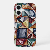 Modern abstract geometric digital pattern 55 iPhone 16ケース (裏面)