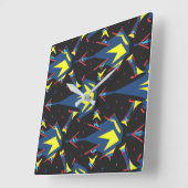 Modern abstract geometric digital pattern 57 スクエア壁時計 (傾斜)