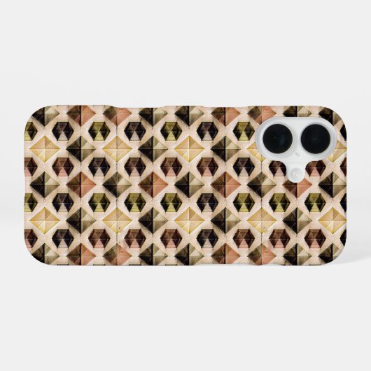 Modern abstract geometric digital pattern 58 iPhone 16ケース (裏面横)