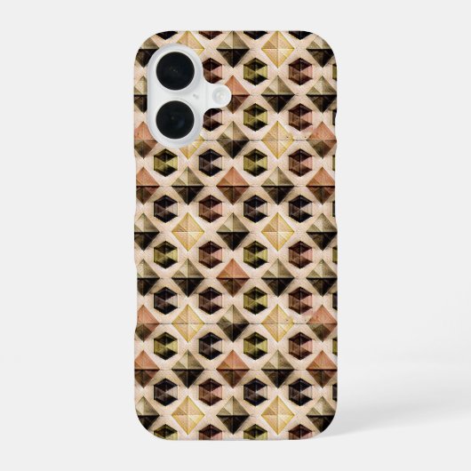 Modern abstract geometric digital pattern 58 iPhone 16ケース (裏面)