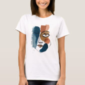 Modern Abstract Geometric Face Boho Line Art Tシャツ (正面)