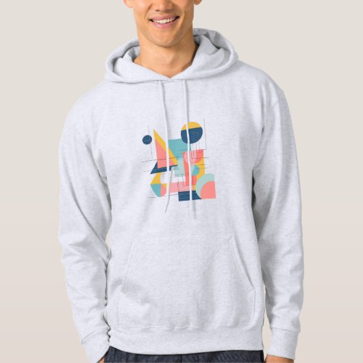 Modern Abstract Geometric Hoodie Design, Minimalis パーカ (正面)