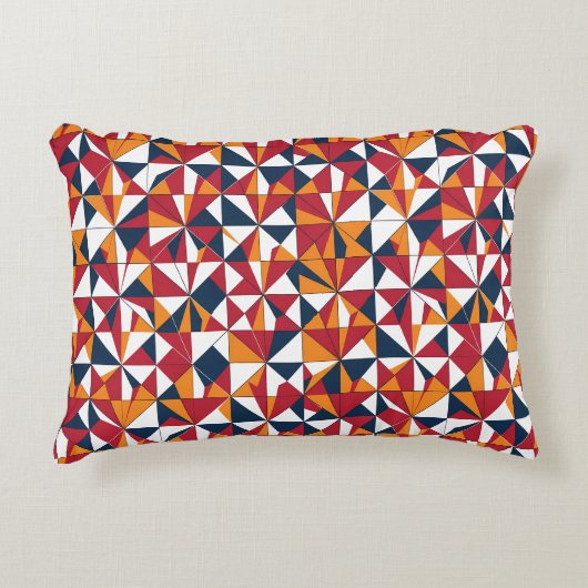 Modern Abstract Geometric Leaves Pattern アクセントクッション (正面)