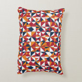 Modern Abstract Geometric Leaves Pattern アクセントクッション (裏面(縦))