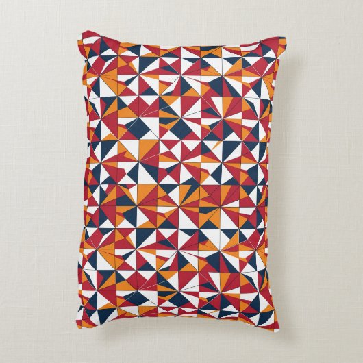 Modern Abstract Geometric Leaves Pattern アクセントクッション (裏面(縦))