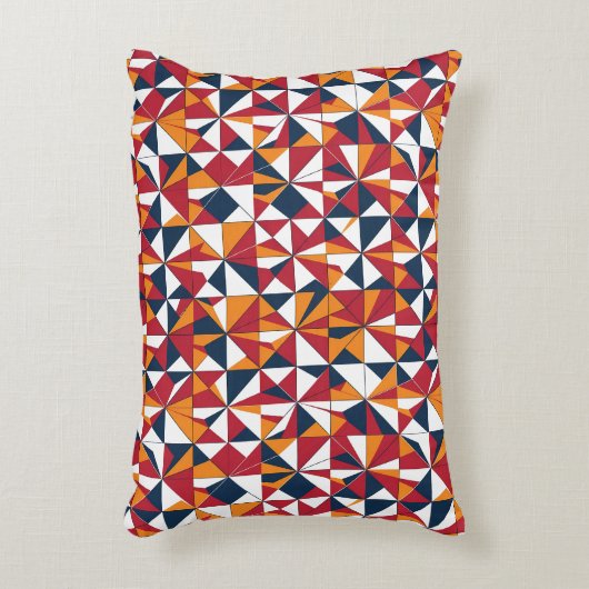 Modern Abstract Geometric Leaves Pattern アクセントクッション (正面(垂直))