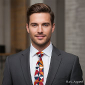 Modern Abstract Geometric Leaves Pattern ネクタイ