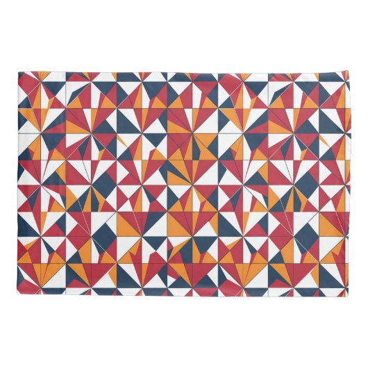 Modern Abstract Geometric Leaves Pattern 枕カバー (裏面)