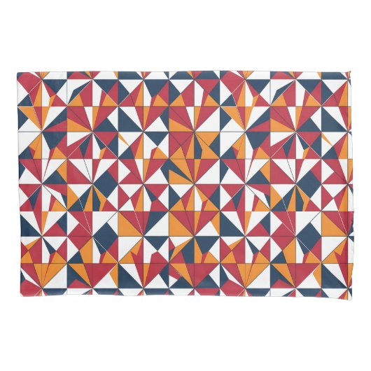 Modern Abstract Geometric Leaves Pattern 枕カバー (正面)