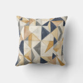 Modern Abstract Geometric Quilt Pattern Navy Blue  クッション (裏面)