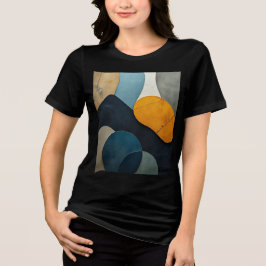 Modern Abstract Geometric Shapes Textured Art トライブレンドＴシャツ