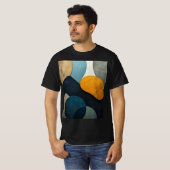 Modern Abstract Geometric Shapes Textured Art Tシャツ (正面フル)
