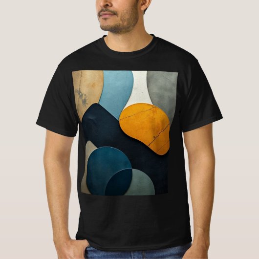 Modern Abstract Geometric Shapes Textured Art Tシャツ (正面)