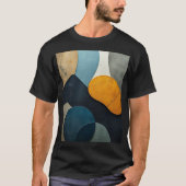 Modern Abstract Geometric Shapes Textured Art Tシャツ (正面)