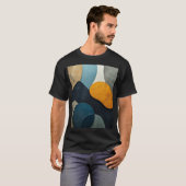 Modern Abstract Geometric Shapes Textured Art Tシャツ (正面フル)