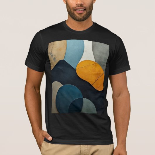 Modern Abstract Geometric Shapes Textured Art Tシャツ (正面)