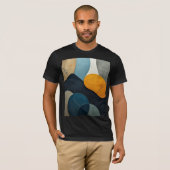 Modern Abstract Geometric Shapes Textured Art Tシャツ (正面フル)