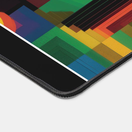 Modern Abstract Geometric Vibrant Energetic Shapes デスクマット (コーナー)