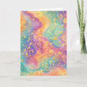 Modern Abstract Glitter Floral Monogram Design     カード (正面)